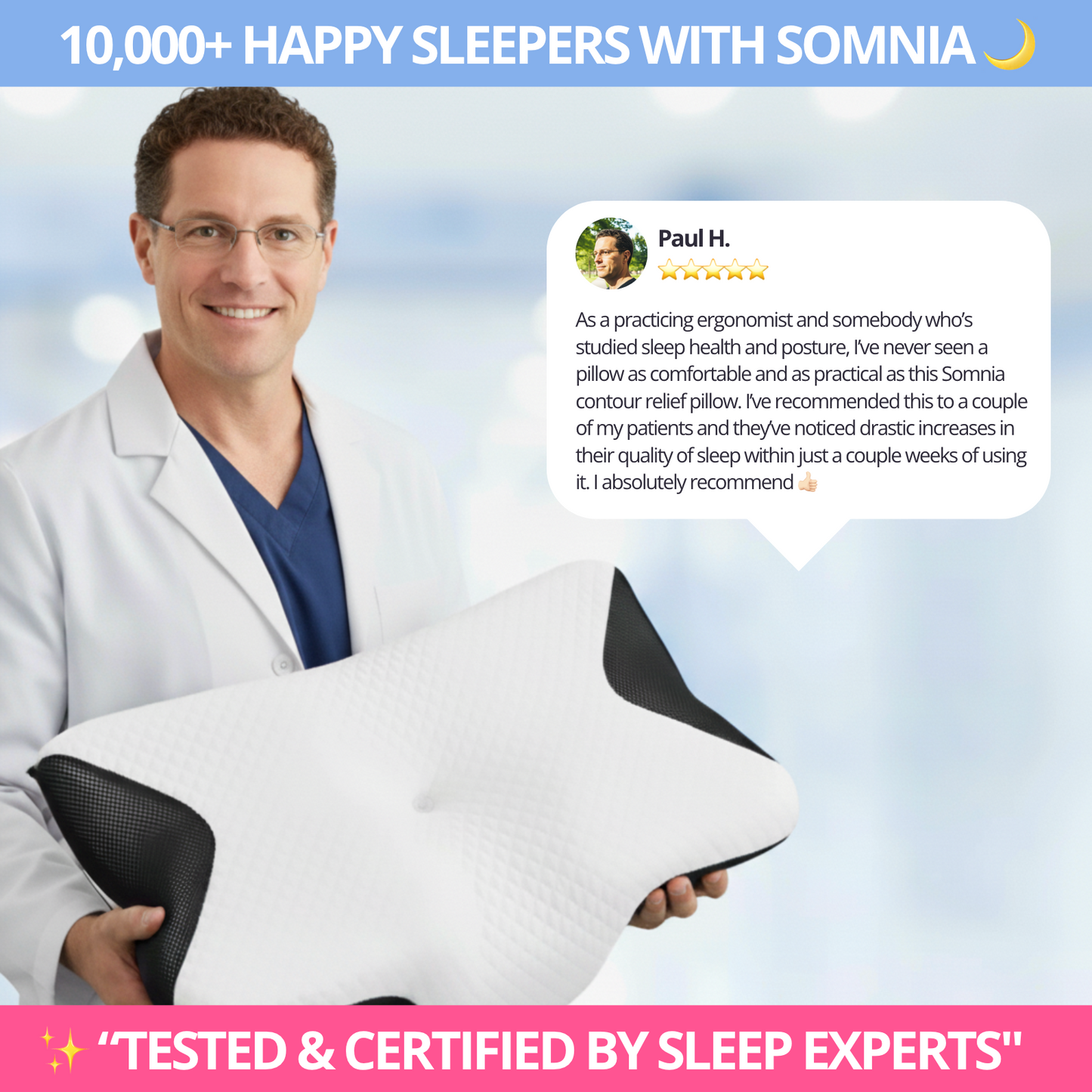 Somnia™ Contour Relief Pillow  – Your Solution to Sleepless Nights 🌙